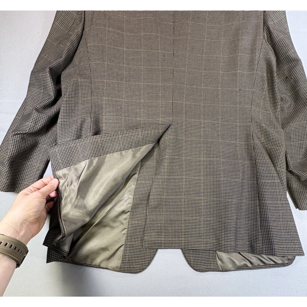 Jos A Bank Executive Collection Blazer Houndstooth Single Vent Flaws Size 46L - Picture 10 of 13
